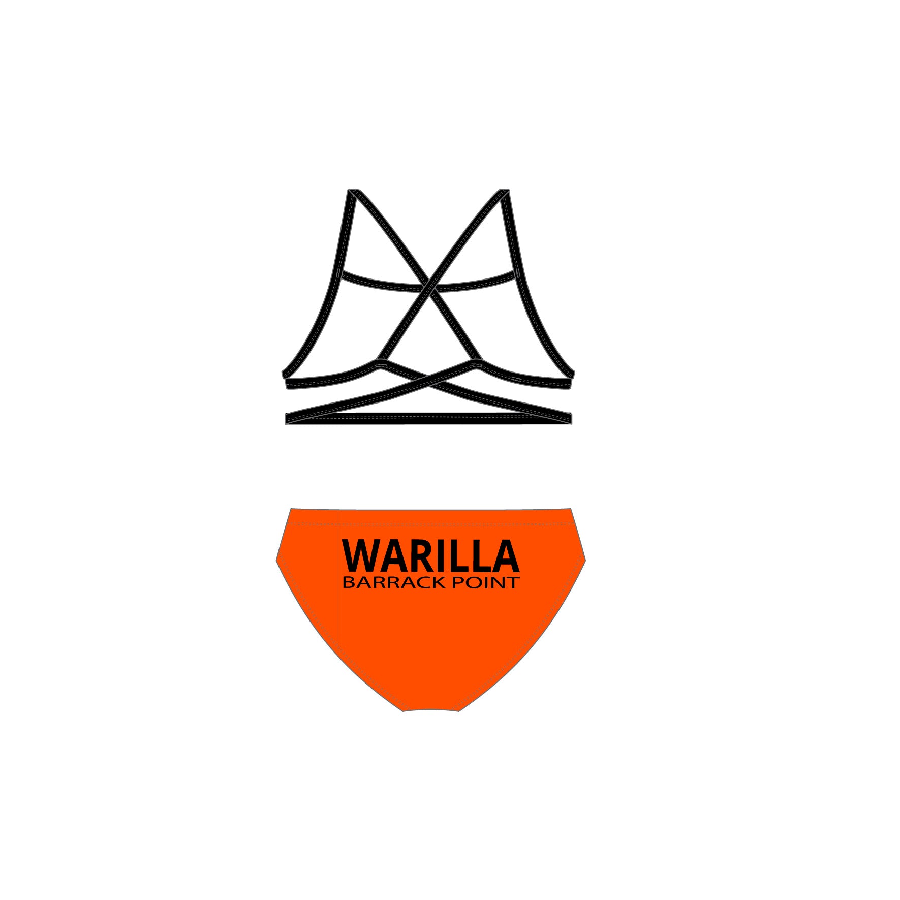 Fluro Orange Chlorine Proof Two Piece - Warilla Barrack Point SLSC