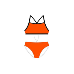 Fluro Orange Chlorine Proof Two Piece - Warilla Barrack Point SLSC