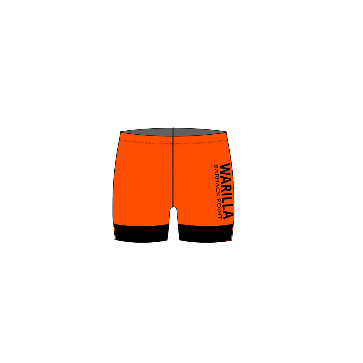 Fluro Orange Chlorine Proof Paddle Shorts - Warilla Barrack Point SLSC
