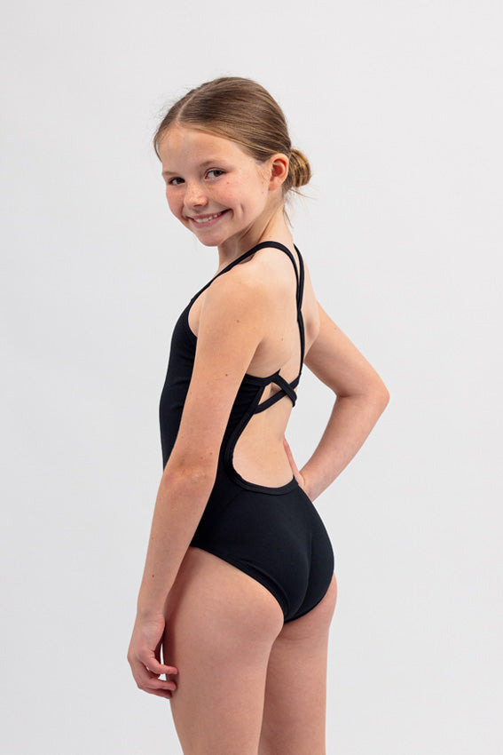 Period Swimwear - Girls One Piece Swimsuit  - Basic Black