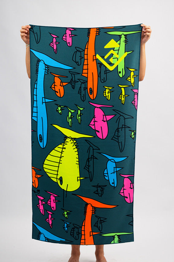 Sand Free Beach Towel - Cool Fish