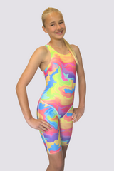 Girls Chlorine Resistant Legsuit Swimwear - Bubblegum