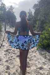 Towel Wrap Skirt - Sand-Free - Leopard Lagoon