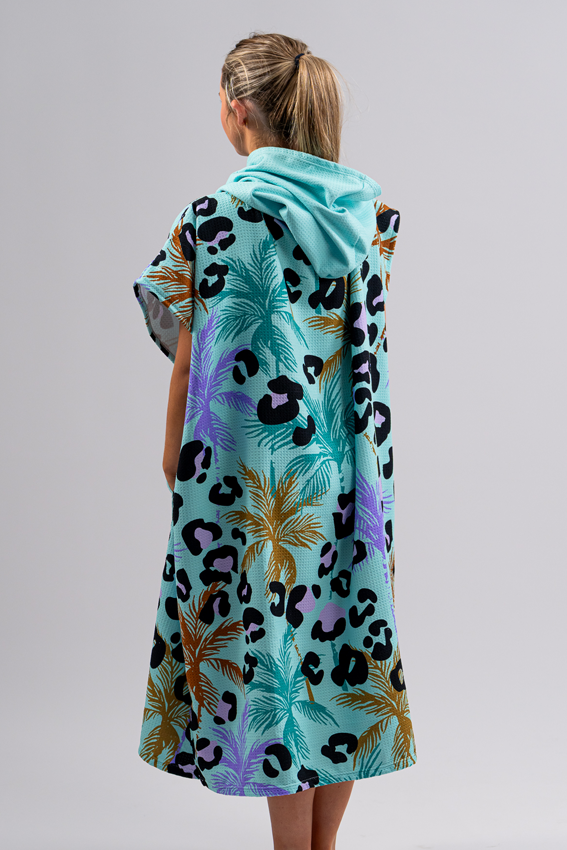 Adult Hooded Towel- Sand Free Change Towel - Leopard Lagoon