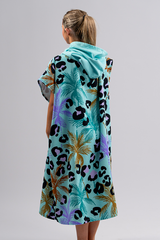 Adult Hooded Towel- Sand Free Change Towel - Leopard Lagoon