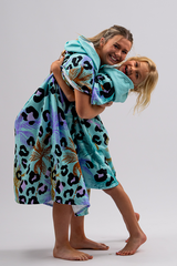Adult Hooded Towel- Sand Free Change Towel - Leopard Lagoon