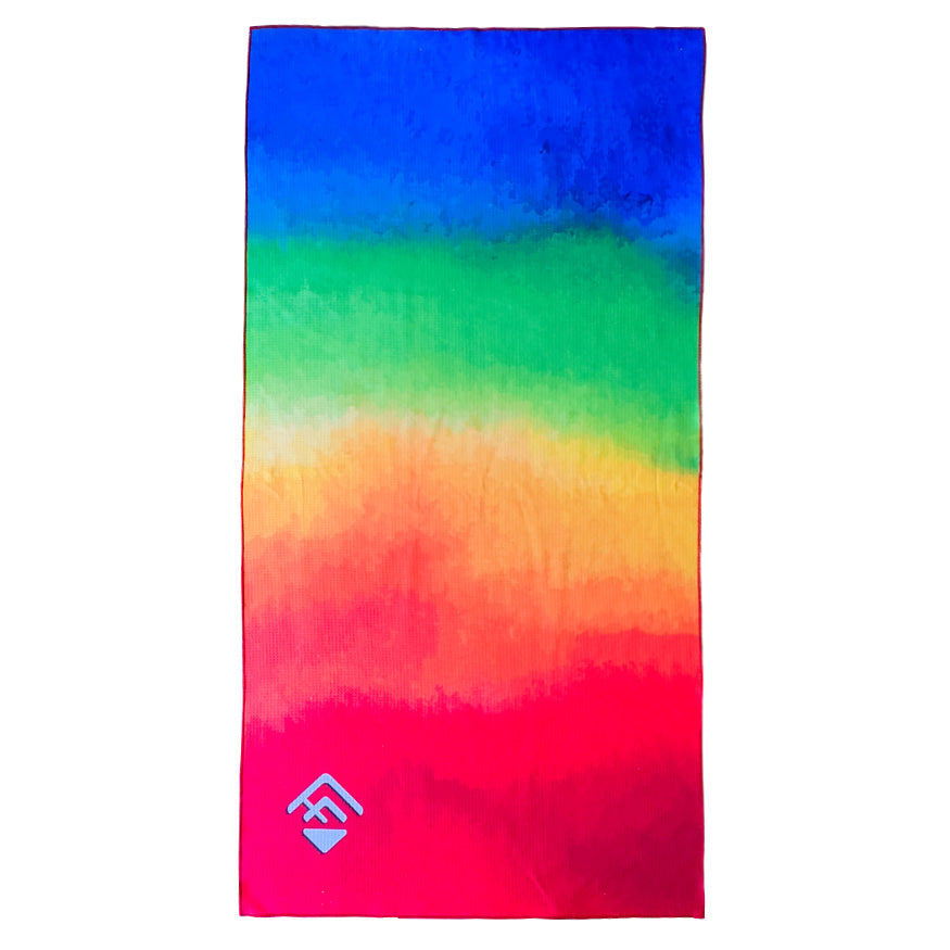 Rainbow sand free beach towel. Australia Made