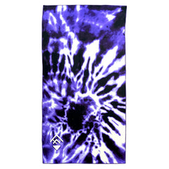 Purple and white swirl tie dye sand free beach towel. Australia Made